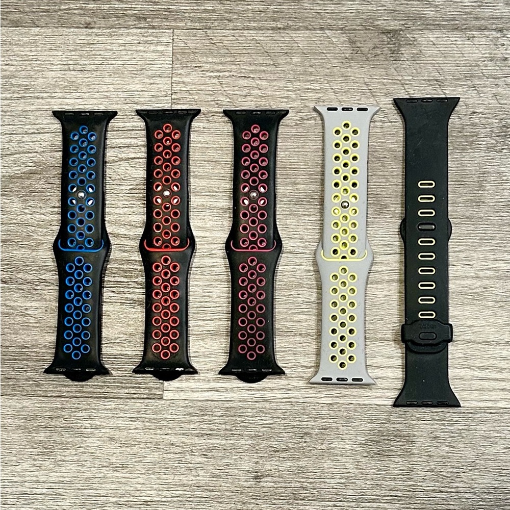 Set of 5 Rubber 38 mm Apple Watch Bands